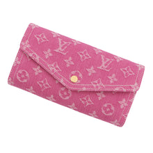 将图像加载到图库查看器中,LOUIS VUITTON Portefeuille Sarah FuchsiaDenimM28280 MonogramDenim