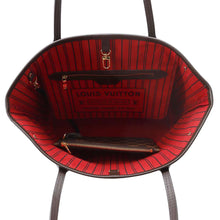 将图像加载到图库查看器中,LOUIS VUITTON Neverfull RedN40600 Damier Ebene Canvas Size PM