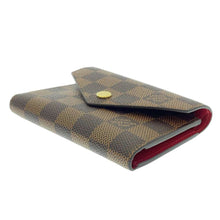 将图像加载到图库查看器中,LOUIS VUITTON Portefeuille Victorine RedN41659 Damier Ebene Canvas