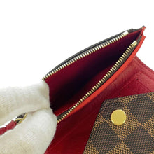 Load image into Gallery viewer, LOUIS VUITTON Portefeuille Victorine RedN41659 Damier Ebene Canvas