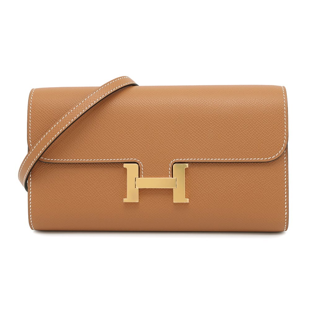 HERMES Constance Long to Go Toffee Epsom