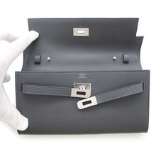 将图像加载到图库查看器中，HERMES Kelly wallet long to go Ardoise Evercolor
