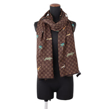 将图像加载到图库查看器中，LOUIS VUITTON LV × The Darjeeling Limited Stole・Damier Dark BrownM98226 Wool100%
