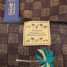 将图像加载到图库查看器中，LOUIS VUITTON LV × The Darjeeling Limited Stole・Damier Dark BrownM98226 Wool100%
