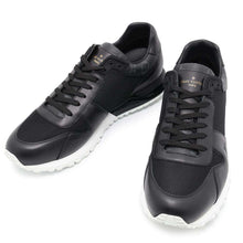 Load image into Gallery viewer, LOUIS VUITTON Run Away Line Sneakers Noir Monogram Eclipse Leather Mesh Rubber Size 9 1/2
