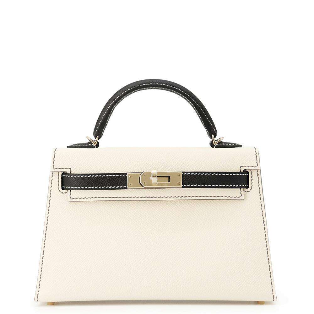 HERMES Mini Kelly Do SPO Black/Craie Epsom