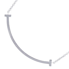 将图像加载到图库查看器中，TIFFANY&amp;Co. T Smile Pendant Necklace Size Small63058793 18K White Gold
