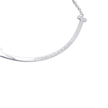 将图像加载到图库查看器中，TIFFANY&amp;Co. T Smile Pendant Necklace Size Small63058793 18K White Gold
