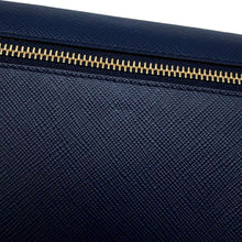 将图像加载到图库查看器中，PRADA Saffiano Leather Long Wallet Navy1MH132 Leather
