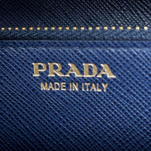 将图像加载到图库查看器中，PRADA Saffiano Leather Long Wallet Navy1MH132 Leather
