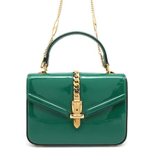 将图像加载到图库查看器中，GUCCI 1969 Sylvie Green589479 Patent Leather
