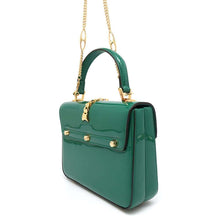 将图像加载到图库查看器中，GUCCI 1969 Sylvie Green589479 Patent Leather
