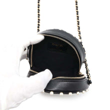 Load image into Gallery viewer, CHANEL Pearl Round ChainShoulder Bag Black AP1050 Lambskin Faux Pearl
