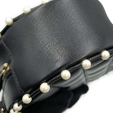 Load image into Gallery viewer, CHANEL Pearl Round ChainShoulder Bag Black AP1050 Lambskin Faux Pearl
