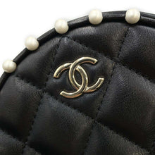 Load image into Gallery viewer, CHANEL Pearl Round ChainShoulder Bag Black AP1050 Lambskin Faux Pearl
