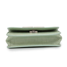 将图像加载到图库查看器中，BALENCIAGA Logo Shoulder Bag Light Green679863 Embossed Leather
