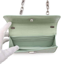 将图像加载到图库查看器中，BALENCIAGA Logo Shoulder Bag Light Green679863 Embossed Leather
