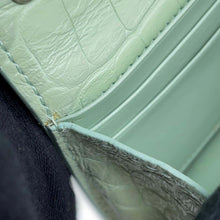 将图像加载到图库查看器中，BALENCIAGA Logo Shoulder Bag Light Green679863 Embossed Leather
