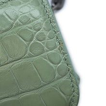 将图像加载到图库查看器中，BALENCIAGA Logo Shoulder Bag Light Green679863 Embossed Leather
