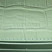 将图像加载到图库查看器中，BALENCIAGA Logo Shoulder Bag Light Green679863 Embossed Leather
