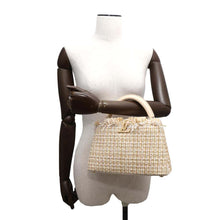 Load image into Gallery viewer, LOUIS VUITTON Capucines BeigeM22181 Tweed Raffia Cotton Ribbon Lurex Yarn Size BB
