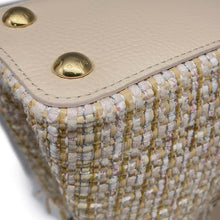 Load image into Gallery viewer, LOUIS VUITTON Capucines BeigeM22181 Tweed Raffia Cotton Ribbon Lurex Yarn Size BB
