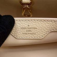 Load image into Gallery viewer, LOUIS VUITTON Capucines BeigeM22181 Tweed Raffia Cotton Ribbon Lurex Yarn Size BB
