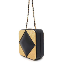 Load image into Gallery viewer, CHANEL Chain Shoulder Bag Gold/Black Lambskin Metal
