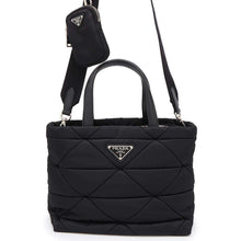 将图像加载到图库查看器中，PRADA Padded 2way Tote Bag Black 1BG373 Nylon Leather Size Mini
