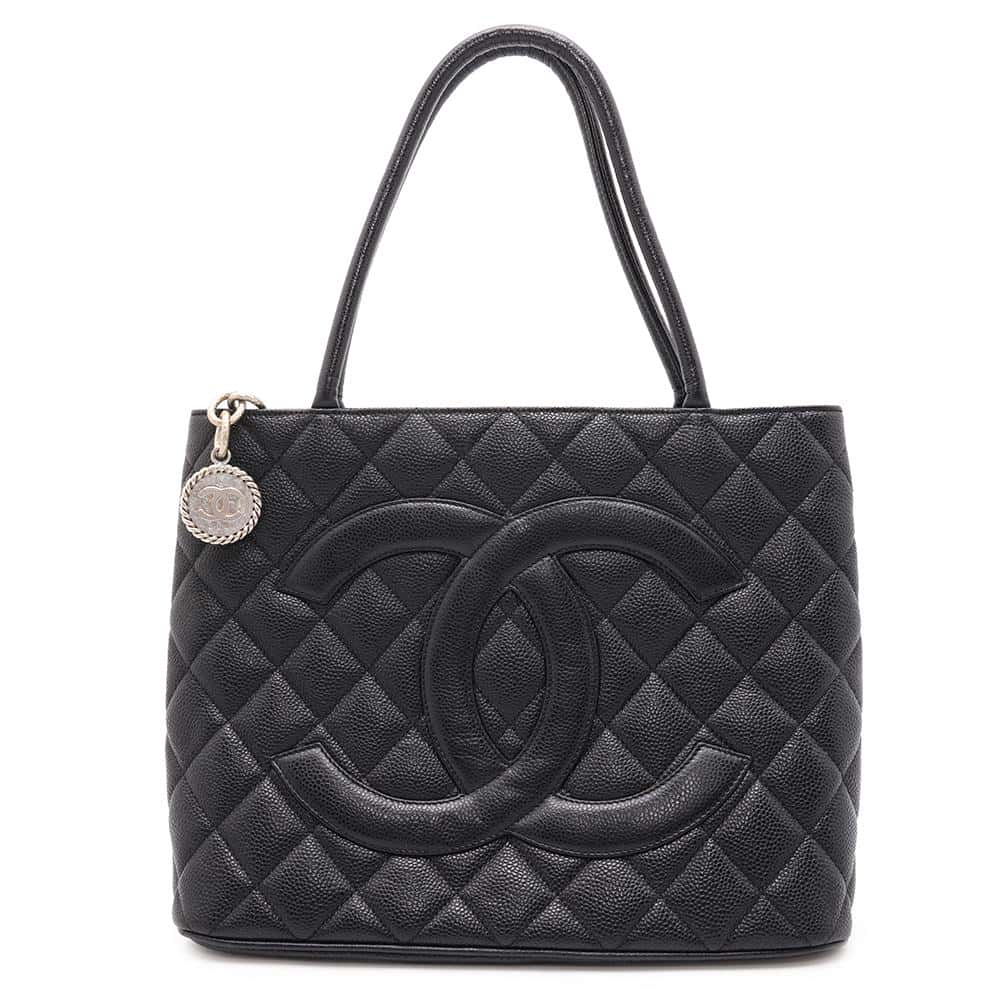 CHANEL Medallion Tote BlackA01804 Caviar Leather