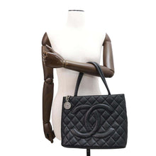 Load image into Gallery viewer, CHANEL Medallion Tote BlackA01804 Caviar Leather
