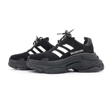 Load image into Gallery viewer, BALENCIAGA Adidas Collaboration Triple S Sneakers Black/White 712764 Mesh Leather Size 38
