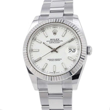 将图像加载到图库查看器中，ROLEX Datejust 41 W41mm Stainless Steel K18WG White Dial126334
