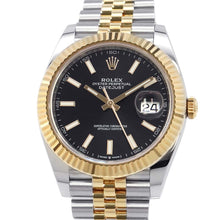 将图像加载到图库查看器中，ROLEX Datejust 41 W41mm Stainless Steel K18YG Black Dial126333
