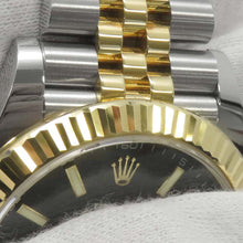 将图像加载到图库查看器中，ROLEX Datejust 41 W41mm Stainless Steel K18YG Black Dial126333
