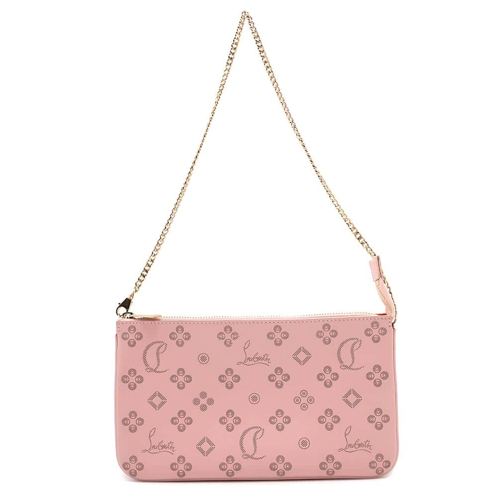 Christian Louboutin LOUBILA Zip-up Clutch Bag Pink3225038 Leather