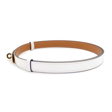 将图像加载到图库查看器中，HERMES Kelly Belt Size 23.4&quot;～41.7&quot; White Epsom
