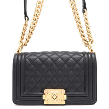 Load image into Gallery viewer, CHANEL Matelasse Boy Chanel ChainShoulder Bag BlackA67085 Caviar Leather Size 20
