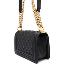 Load image into Gallery viewer, CHANEL Matelasse Boy Chanel ChainShoulder Bag BlackA67085 Caviar Leather Size 20
