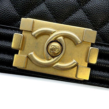 Load image into Gallery viewer, CHANEL Matelasse Boy Chanel ChainShoulder Bag BlackA67085 Caviar Leather Size 20
