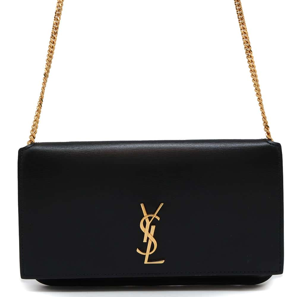 SAINT LAURENT PARIS Logo ChainShoulder Black635095 Leather