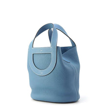 Load image into Gallery viewer, HERMES in-the-loop tote New Blue Jean Taurillon Clemence Swift Leather Size 18
