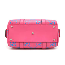 Load image into Gallery viewer, GUCCI GG embossed duffle bag Pink/Blue725292 Leather
