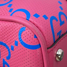 Load image into Gallery viewer, GUCCI GG embossed duffle bag Pink/Blue725292 Leather
