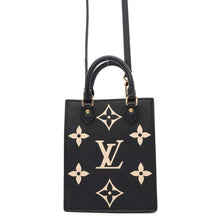 将图像加载到图库查看器中，LOUIS VUITTON Petit Sac Plat Noir M81416 Monogram Empreinte Leather
