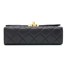 将图像加载到图库查看器中，CHANEL Matelasse Side Plate 2WAY Shoulder Bag Black Lambskin
