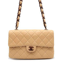 将图像加载到图库查看器中，CHANEL Matelasse Single Flap ChainShoulder Bag Beige Lambskin Size 25
