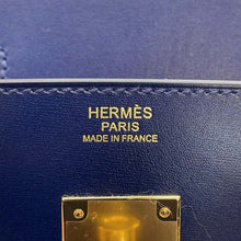 将图像加载到图库查看器中，HERMES Birkin Blue Saphir Box Calf Leather Size 30
