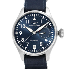 将图像加载到图库查看器中，IWC Big Pilot&#39;s Watch Petit Prince W46.2mm Stainless Steel Fabric Blue DialIW501002
