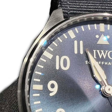 将图像加载到图库查看器中，IWC Big Pilot&#39;s Watch Petit Prince W46.2mm Stainless Steel Fabric Blue DialIW501002
